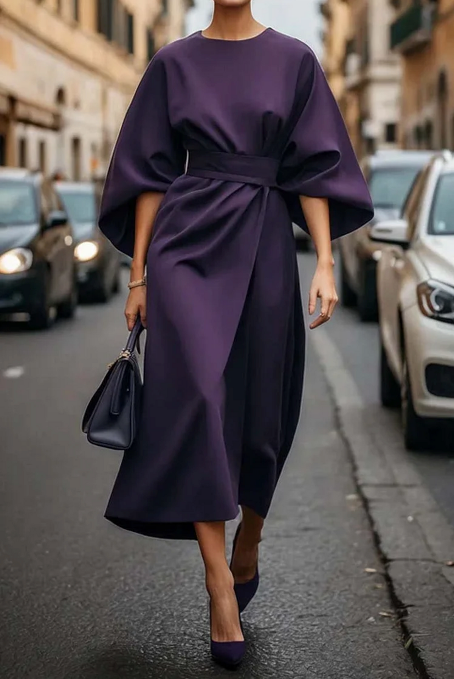 Sofia Keira Flowing Wide-Sleeve Dress