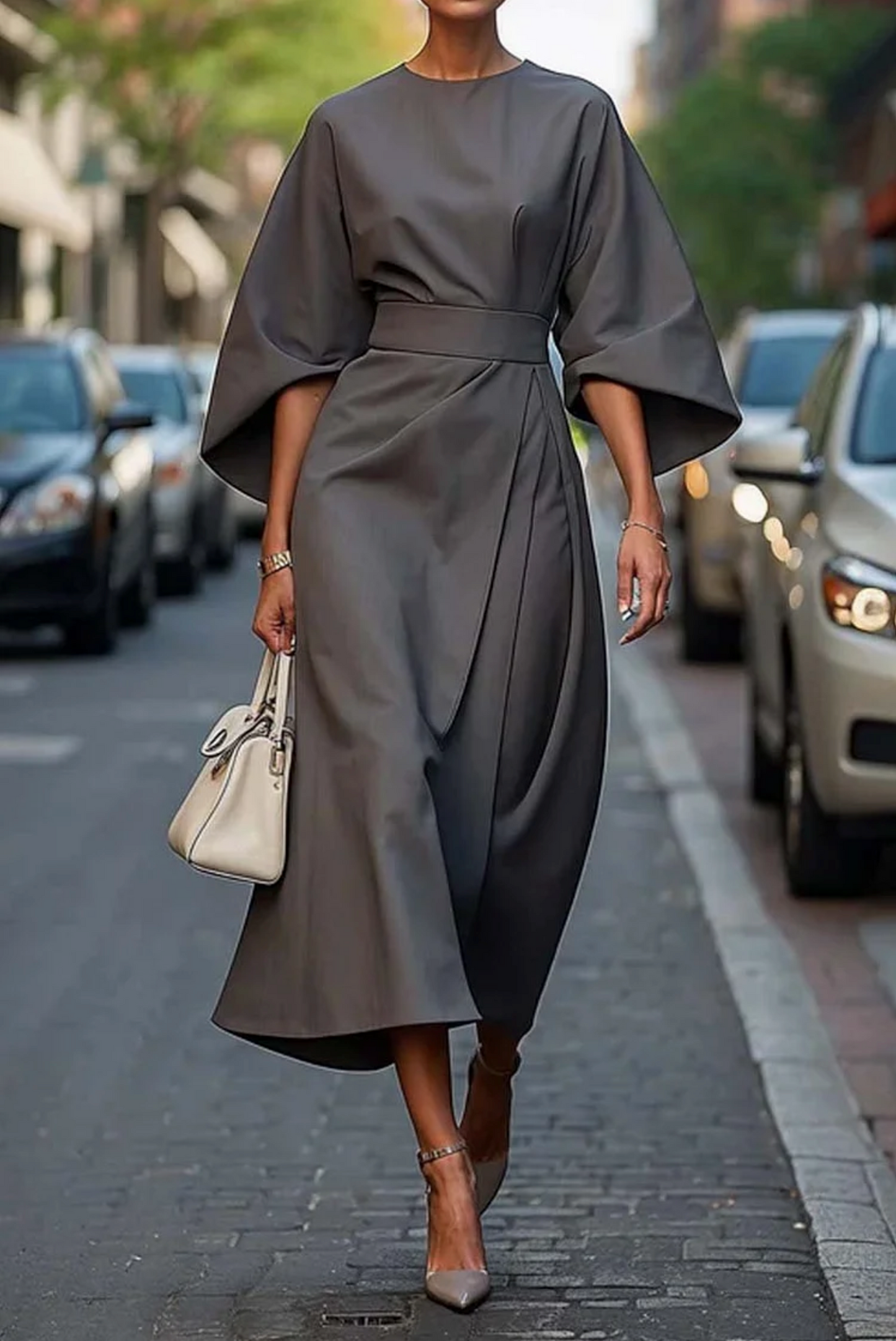 Sofia Keira Flowing Wide-Sleeve Dress