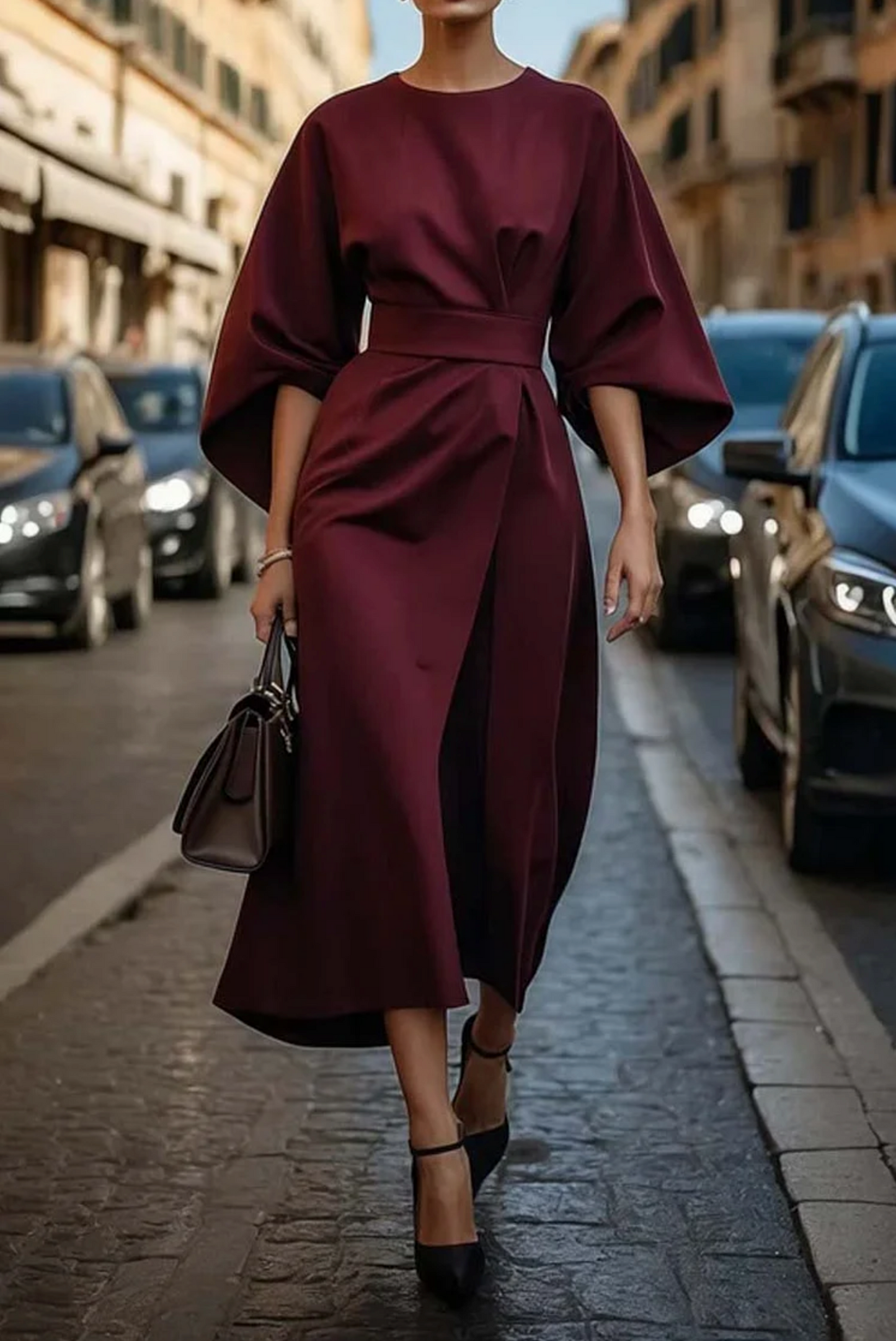 Sofia Keira Flowing Wide-Sleeve Dress