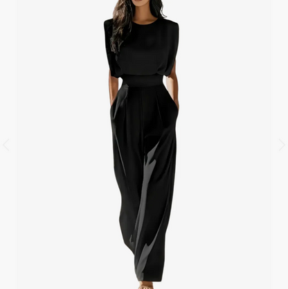 Ariadna | Elegant Sleeveless Belted Wide-Leg Jumpsuit