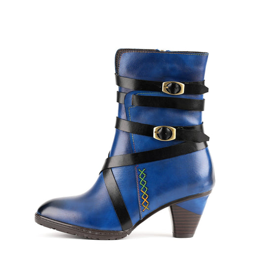 Vintage Midnight Stride Strap Boots