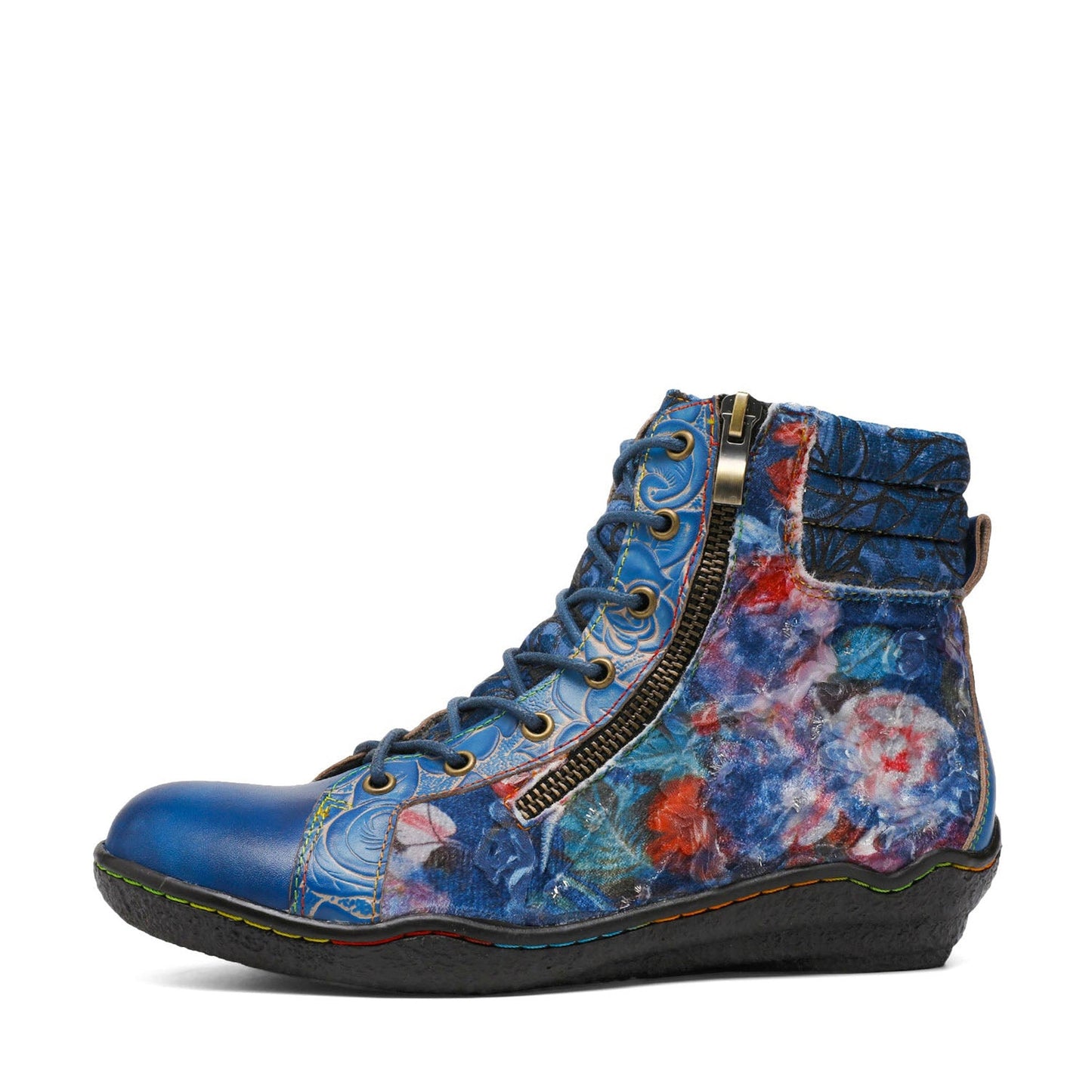 Handcrafted Vintage Stylish Comfort Printed Walking Boots