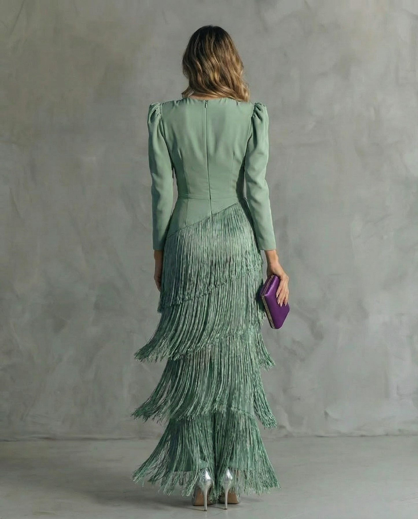 Clara | Fringe Sleeve Midi Dress
