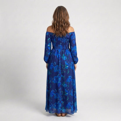 Ellis & Johnson™  | Off Shoulder Floral Maxi Dress