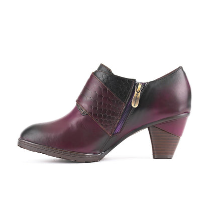Rose Pattern Buckle Strap Vintage Pumps