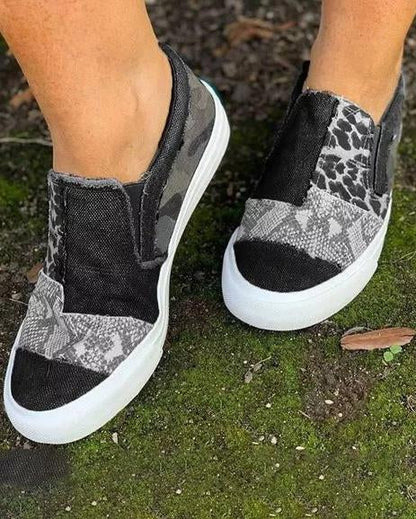 Quinny | Casual Leopard Print Canvas Shoes
