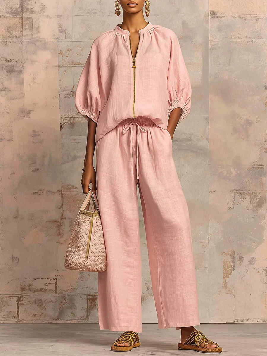 Alba | Relaxed Shirt & Wide-Leg Pants Set
