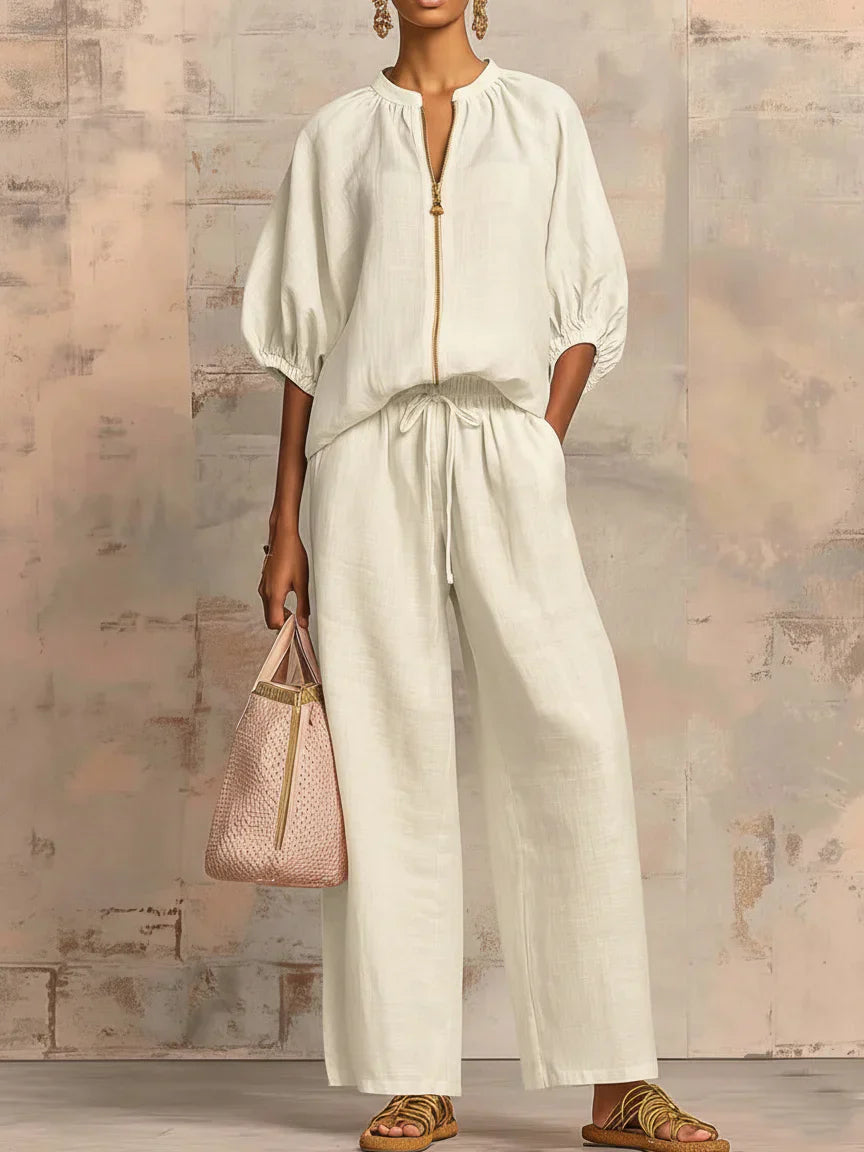 Alba | Relaxed Shirt & Wide-Leg Pants Set