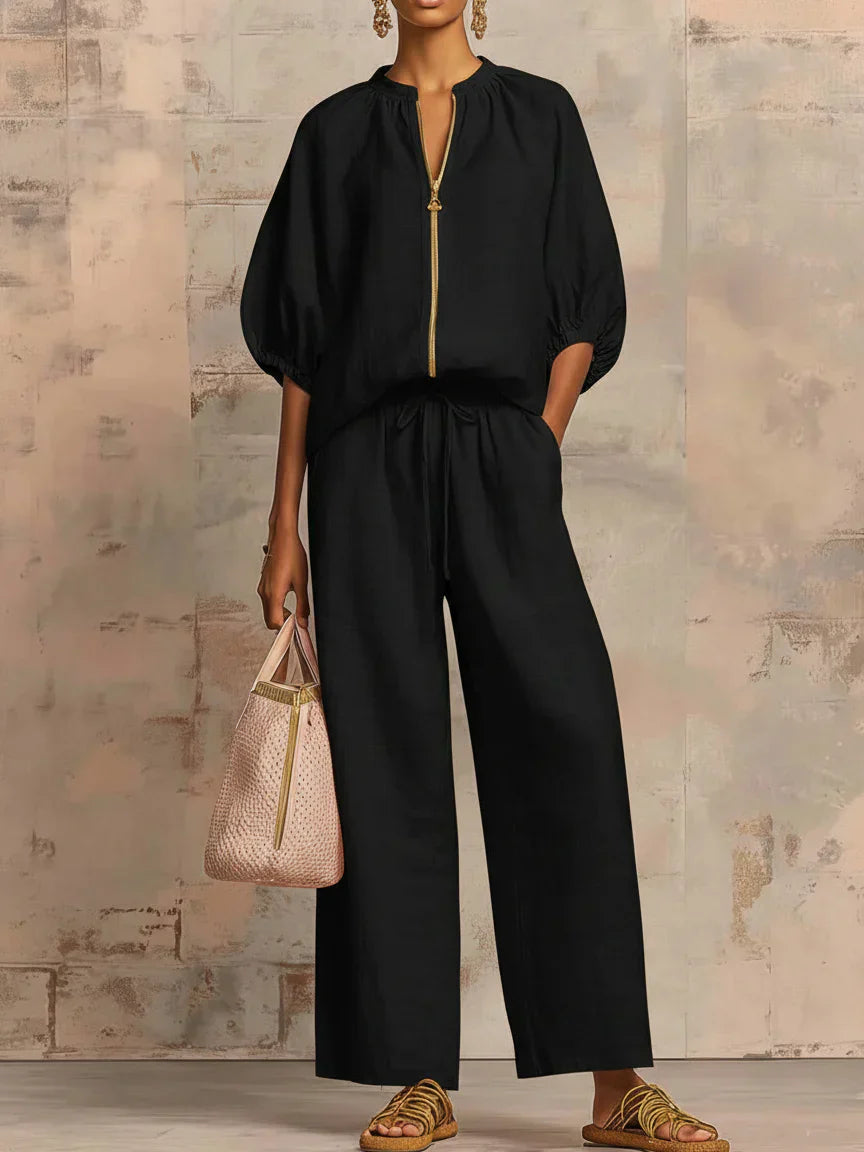 Alba | Relaxed Shirt & Wide-Leg Pants Set