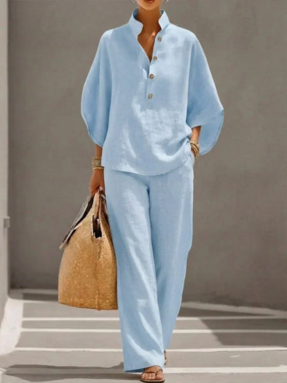 Maribel | Linen Batwing Sleeve Set