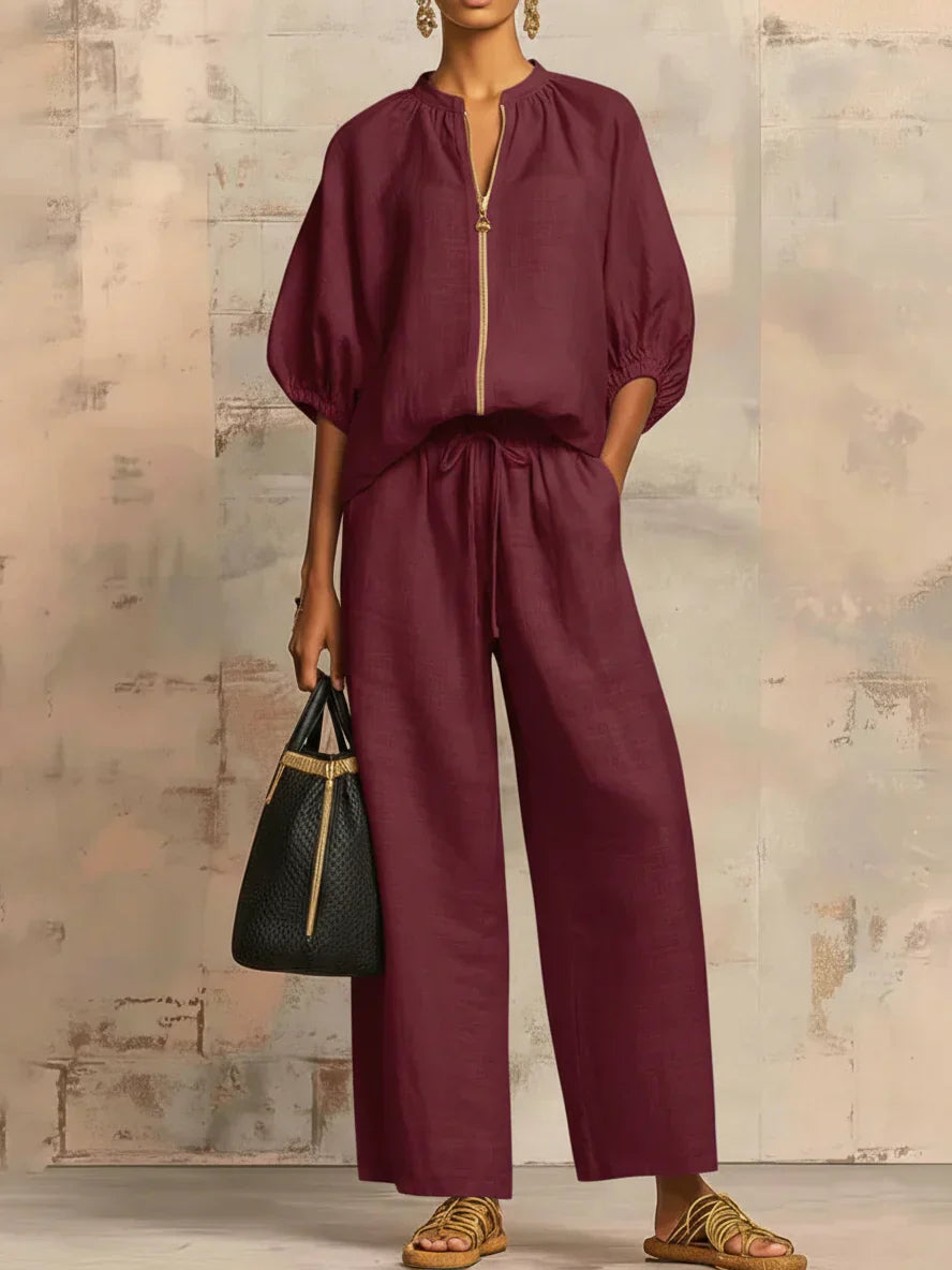 Alba | Relaxed Shirt & Wide-Leg Pants Set