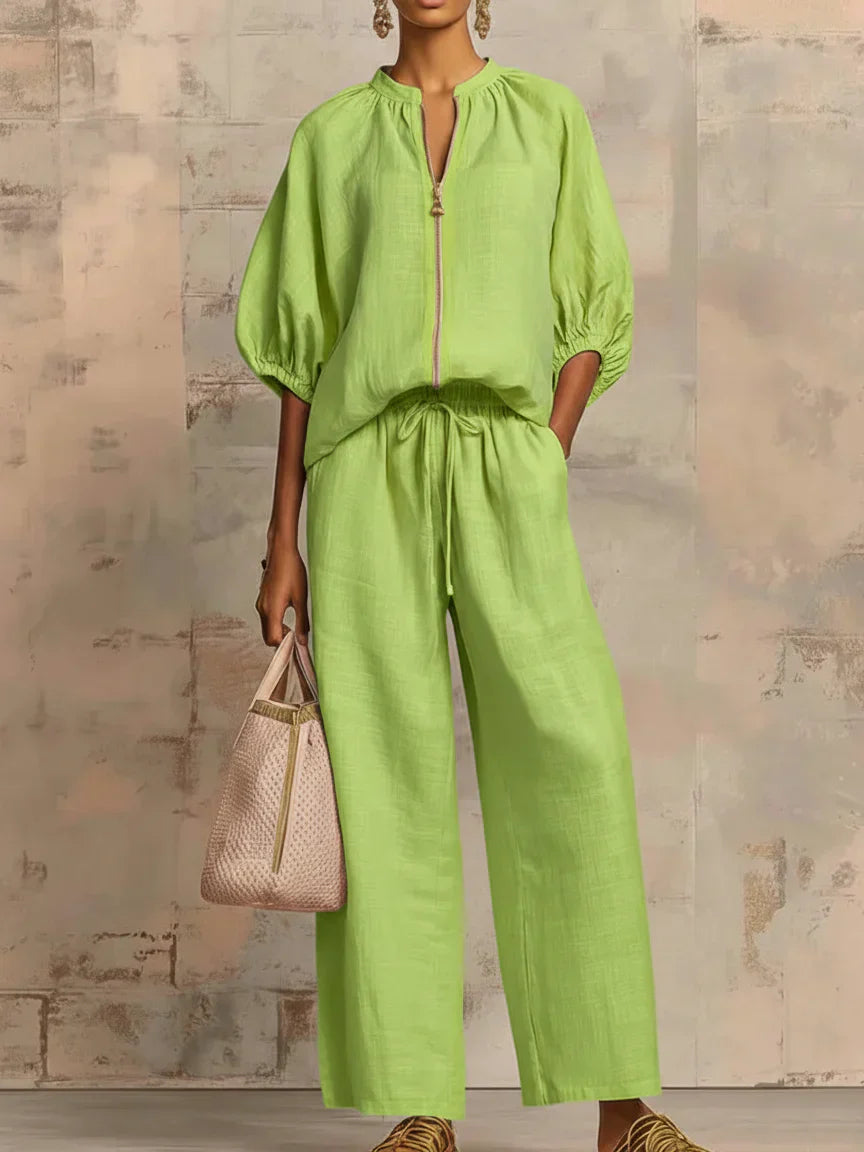 Alba | Relaxed Shirt & Wide-Leg Pants Set