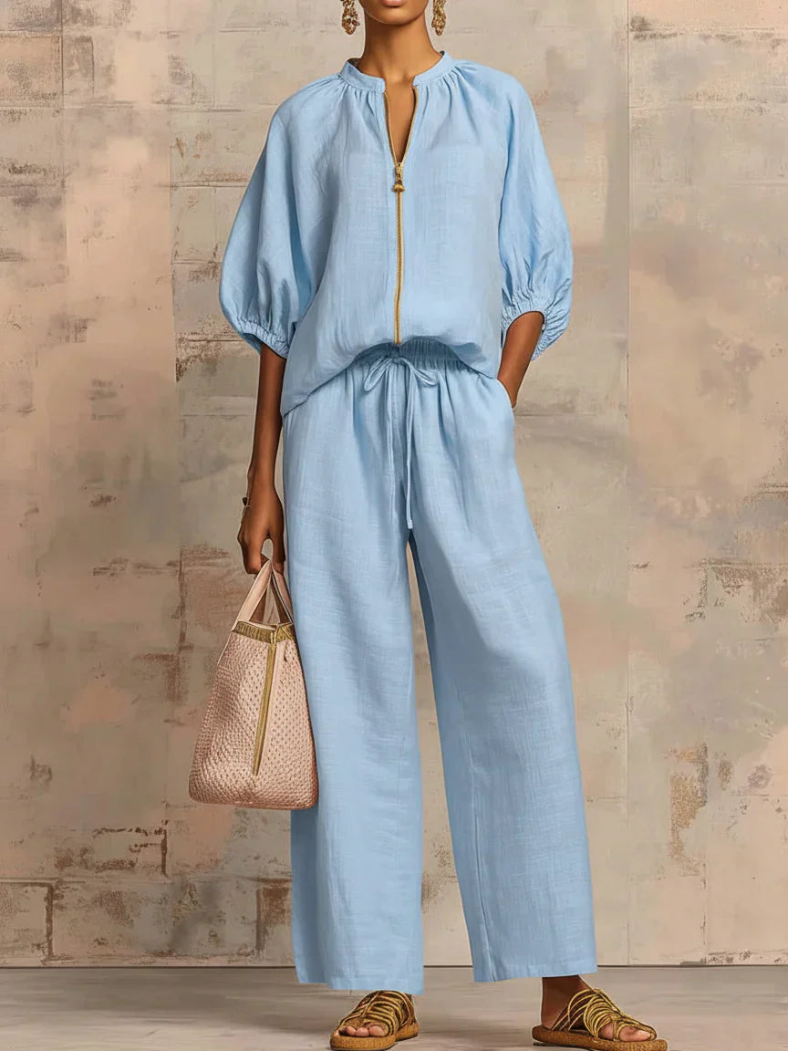 Alba | Relaxed Shirt & Wide-Leg Pants Set
