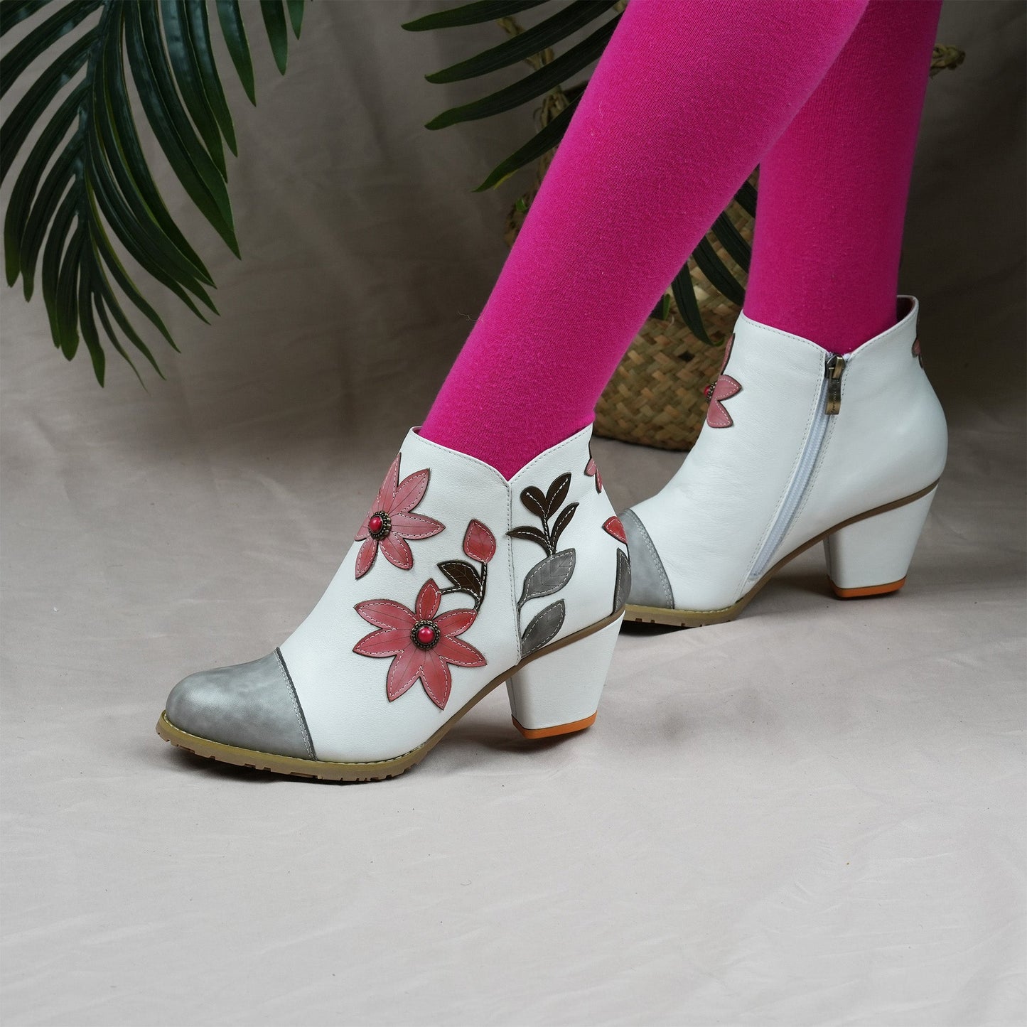 Floral Grace Ankle Boots
