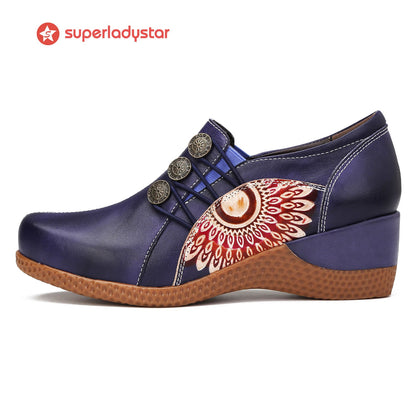 French-Inspired Hand-Painted Leather Shoes