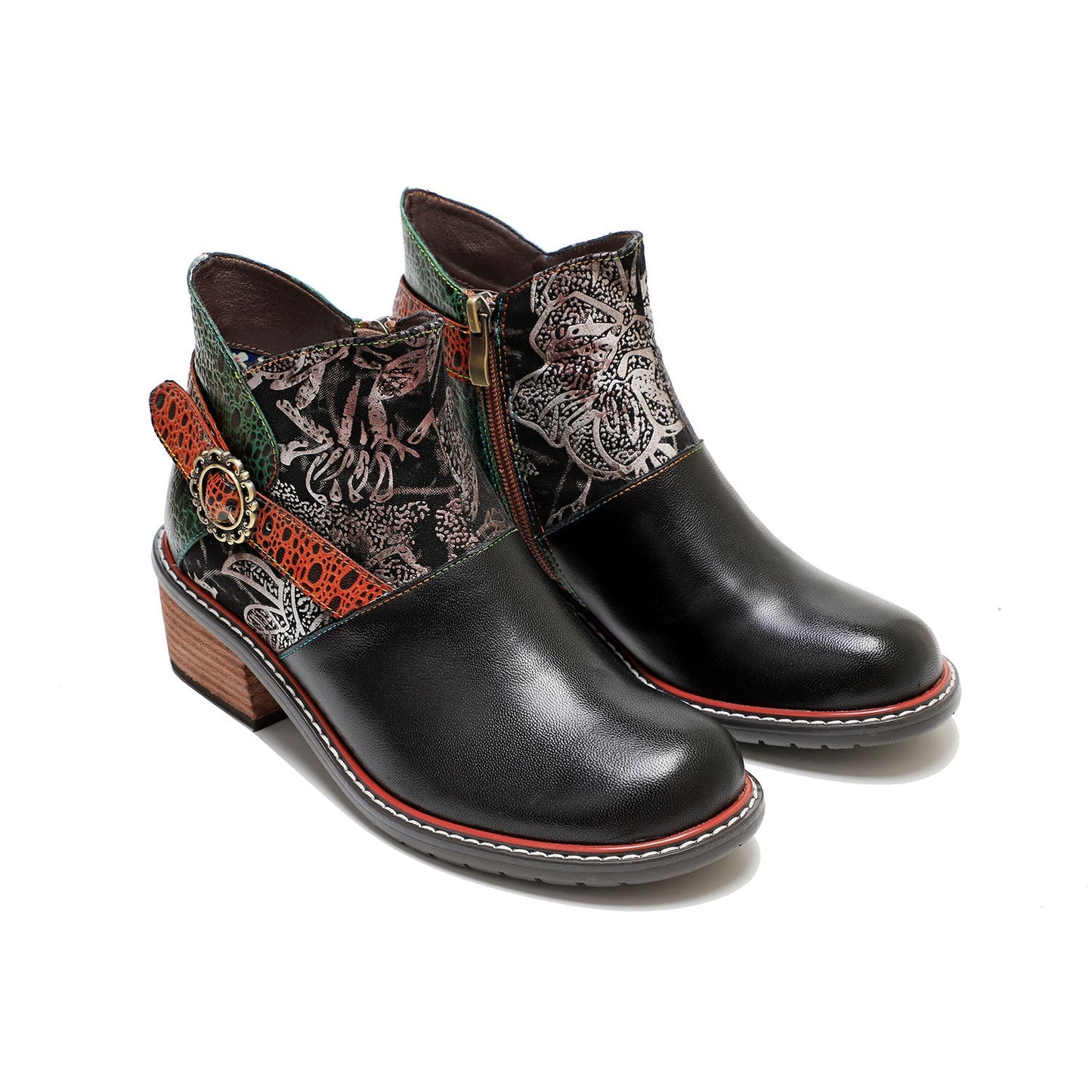 Handmade Sexy Buckle Ankle Boots