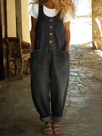 Ruth™ | Salopette en denim coton lavé vintage