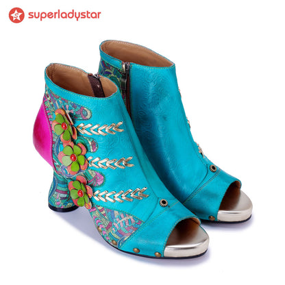 Tropical Bloom Embroidery Booties