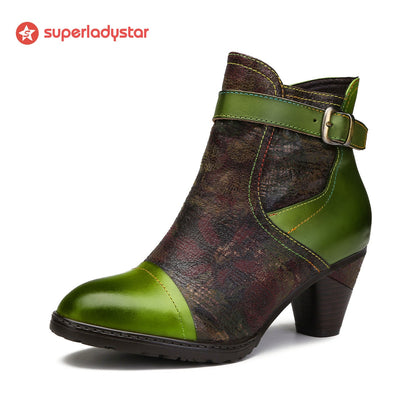 Hand-painted Soft Comfy Ankle Boots