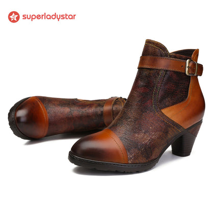 Hand-painted Soft Comfy Ankle Boots