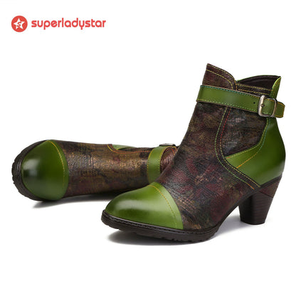 Hand-painted Soft Comfy Ankle Boots