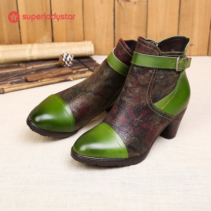 Hand-painted Soft Comfy Ankle Boots